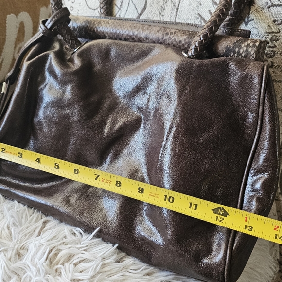 Badgley Mischka Brown Leather Handbag - Picture 9 of 11